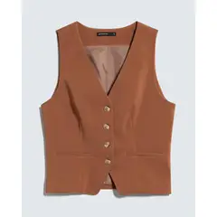 SEVEN SEVEN - Chaleco Casual Para Mujer Camel