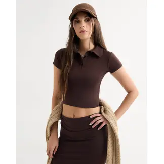 SEVEN SEVEN - Polo Para Mujer Manga Corta Color Café Marca #28110009