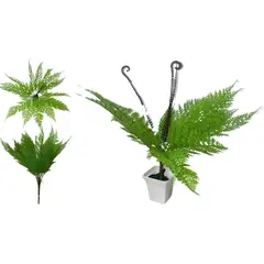 MAZUGI - Helecho Mata Jardín Flores 35cm Artificial Decorativo Planta