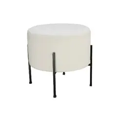 DKO DESIGN - Puff Redonfo Dubai 40x40x40 Blanca Tipo Ovejo