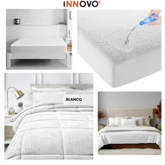 INNOVA - Combo Cubrelecho Térmico Doble Funda Ovejero + Protector De Colchón