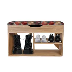 DKO DESIGN - Mueble Organizador Baúl Zapatero 465x80x30 Fresno Tapizado Colors