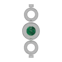 YESS - Reloj Para Mujer Color Plata Tablero Verde Ref 5220L-01