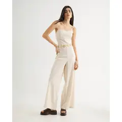 SEVEN SEVEN - Enterizo En Efecto Lino Para Mujer Crudo