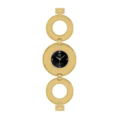 YESS - Reloj Para Mujer Color Dorado Pantalla Negra Ref 5220L-04
