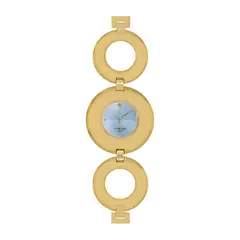 YESS - Reloj Para Mujer Color Dorado Pantalla Azul Ref 5220L-05