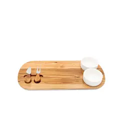 AMBIENTE GOURMET - Set de tabla para queso con salseras