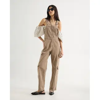 SEVEN SEVEN - Overol Cargo Para Mujer Beige