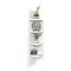 GENERICO - Repisa Esquinero Flotante Decoración Moderna Funcional Blanco Nevado