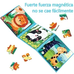 GENERICO - Libro Rompecabezas Magnético 3 En 1 Tema Animales De Selva