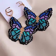 GENERICO - Aretes Mariposas Azules en Rodio