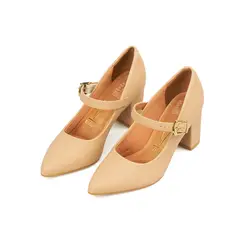 VIZZANO - TACON MEDIO PELICA BEIGE DORADO