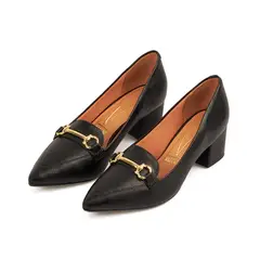 VIZZANO - TACON BAJO CALF NEGRO DORADO