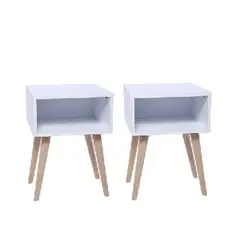 DKO DESIGN - Set X Dos Mesas De Noche Turku 44x40x40cm Blanca