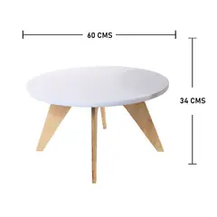 DKO DESIGN - Mesa De Centro Redonda Neusa 34x60x60 Blanca