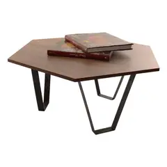 DKO DESIGN - Mesa De Centro Nice 36x80x80cm Amaretto Patas Metalicas