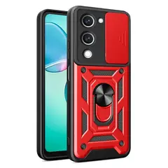 GENERICO - Funda Estuche Case Protector Slider Compatible Con Vivo Y04 4G Rojo