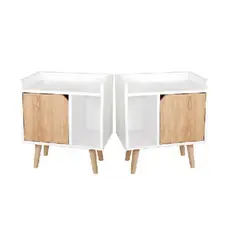 DKO DESIGN - Set X 2 Mesas de Noche Dreams Color Blanca con puerta Vienes