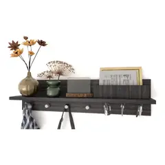 GENERICO - Perchero Repisa Llaves Magnético Imán Minimalista Color Gris Oscuro