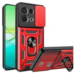 GENERICO - Funda Case Protector Cámara Slider Compatible Oppo Reno 13 5G Rojo