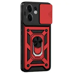 GENERICO - Funda Case Protector Cámara Slider Compatible Oppo Reno 13F Rojo