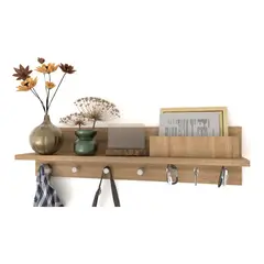 GENERICO - Perchero Repisa Llaves Magnético Minimalista Moderna Color Amaretto