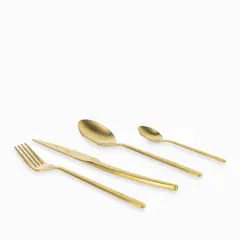 AMBIENTE GOURMET - Set de cubiertos line dorado mate 16 pcs