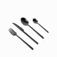 AMBIENTE GOURMET - Set de cubiertos alton negro mate 16 pcs