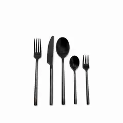 AMBIENTE GOURMET - Cubiertos austin negro mate setx20