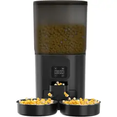 WOLKI - Dispensador De Comida Automatico Comedero Doble Gatos Perros