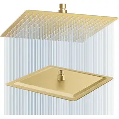 GENERICO - Ducha Regadera Anticalcarea 40cm Tubo Techo Dorado Intense Tames
