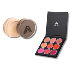 GENERICO - Paleta Rubores 9 Tonos + Polvo Traslúcido Atenea