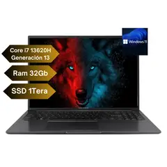 ASUS - Portátil X1605VA - Core i7 13620H Gen 13 - Ram 32GB - SSD 1Tera - 16" - WINDOWS 11