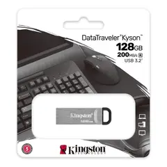 KINGSTON - Memoria Usb 3.2 Datatraveler Kyson 128gb Color Plateado