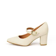 VIZZANO - TACON MEDIO PELICA MARFIL DORADO