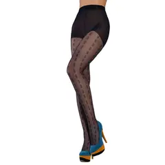 RITCHI - Panty Media Velada con Diseño Geométrico