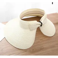 GENERICO - Visera pava playa sol para mujer Blanca