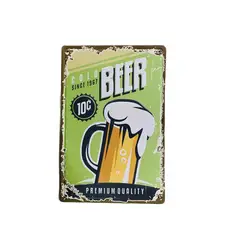 GENERICO - Letrero Aviso Metálico Con Relieve Placa Vintage Bar Cafe Beer 1967