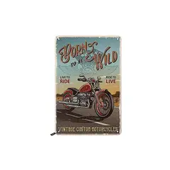 GENERICO - Letrero Aviso Metálico Con Relieve Placa Vintage Bar Cafe Born To Be H