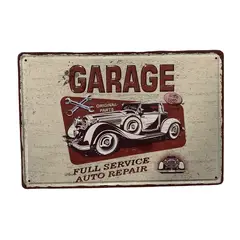 GENERICO - Letrero Aviso Metálico Con Relieve Placa Vintage Bar Cafe Garage