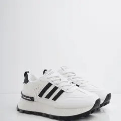 CALZADO ADRENALINA - Tenis blancos con líneas y suela negra rize