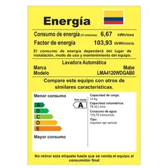 MABE - Lavadora 14 Kilos Carga Superior LMA4120WDGAB0 Gris
