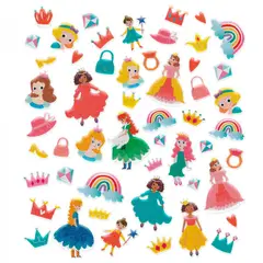 JUGANDO Y EDUCANDO - Juego Didáctico De Stickers Princesa Brillantes Para Niños