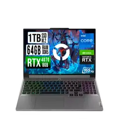 LENOVO - Portátil Intel Core I7 RTX 4070 64GB RAM 1TB SSD 16"