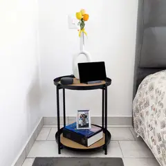 INDUHOGAR - Mesa de centro auxiliar con doble bandeja extraible marca
