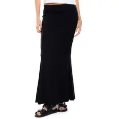 COLOR BLUE - Maxi Falda Unicolor