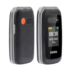 GENERAL - Celular Elder UNIWA V202T 4G Flip Style Unisoc T107 SOS FM