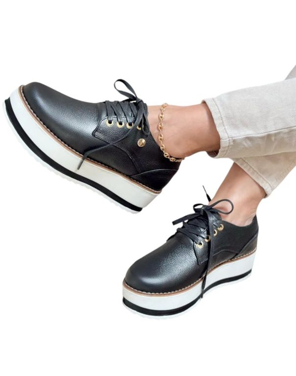 Imagen de Zapato Casual Oxford Negro Calzado de Moda Mujer