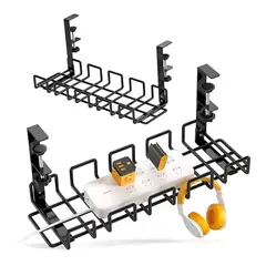 GENERICO - Bandeja Organizadora De Cables Para Escritorio De Metal