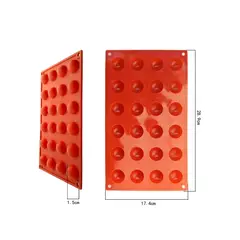 ORQUIDEA - Molde  semiesfera en silicona 33 x 19 x 1 cm